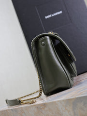 NIKI BABY 22 IN UNIFORM GREEN LAMBSKIN GOLD CHAIN