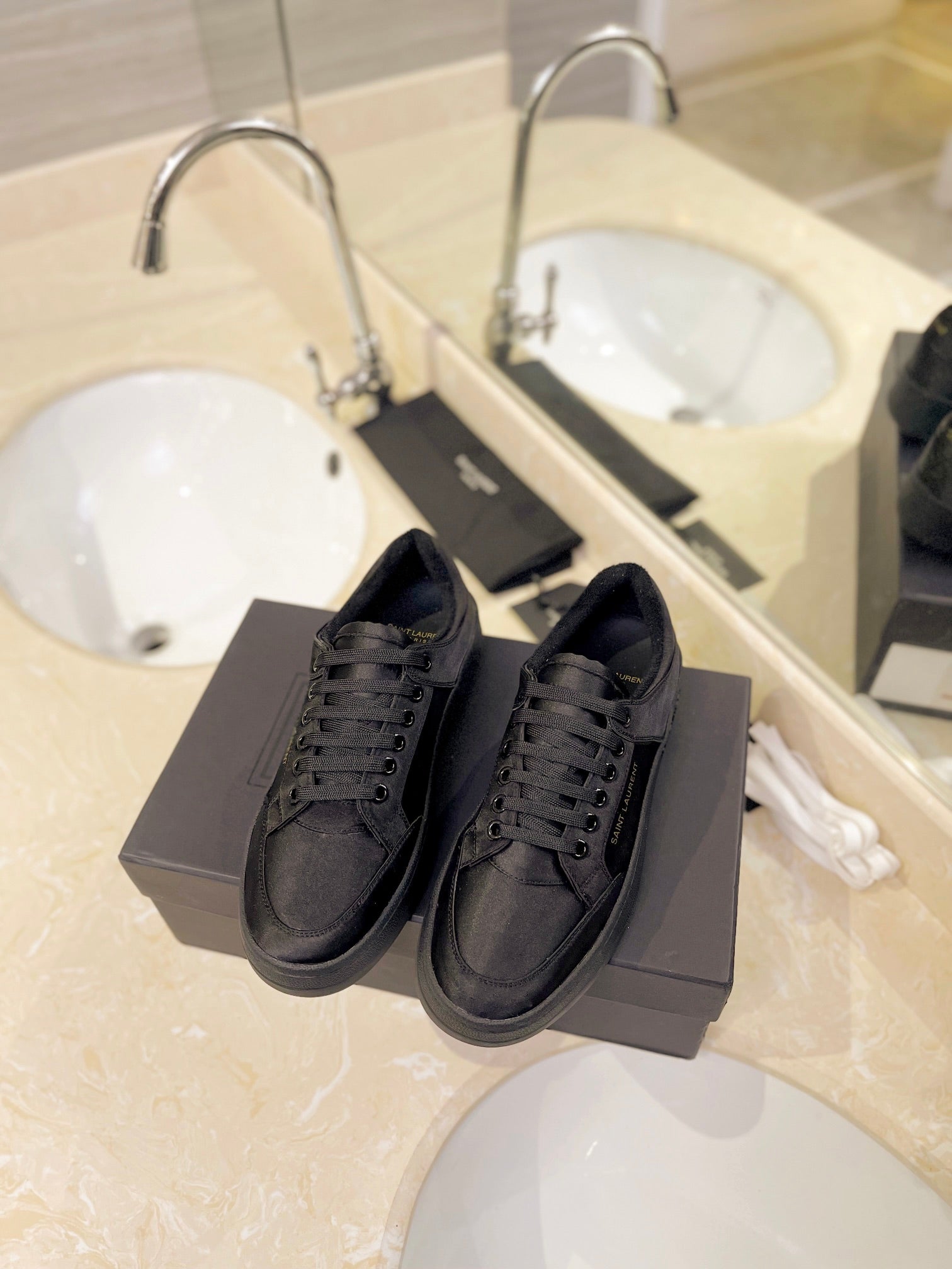 SL SL/61 SNEAKERS BLACK SATIN
