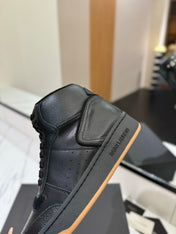 MID-TOP SNEAKERS IN BLACK PERFORATED LAMBSKIN