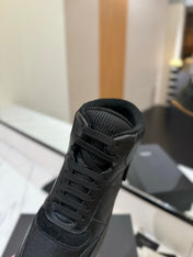 MID-TOP SNEAKERS IN BLACK PERFORATED LAMBSKIN