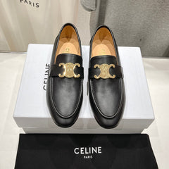 TRIOMPHE LOAFER IN BLACK SMOOTH CALFSKIN GOLD HARDWARE