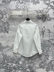 Loewe Logo Embroidered Shirt White Cotton