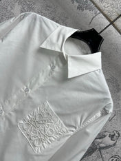 Loewe Logo Embroidered Shirt White Cotton