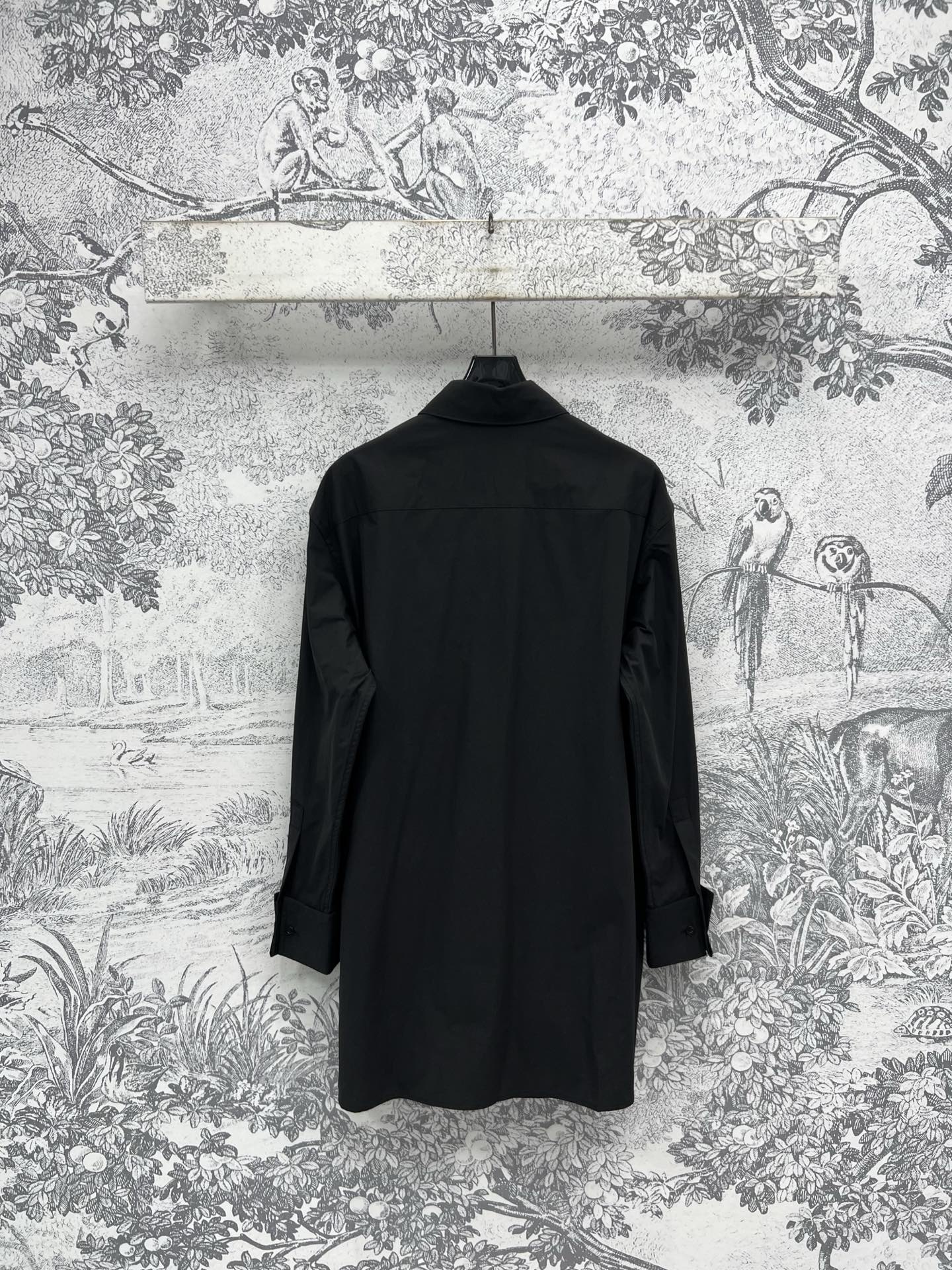 Loewe 25 Wrinkled Lace-up Shirt Black Cotton