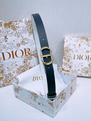 DIOR 25S BELT 20 MM IN DEEP BLUE GREY CALFSKIN 572898