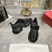 VIV' ON THE RUN TREKKY SNEAKERS IN BLACK SHINY CALFSKIN AND FABRIC