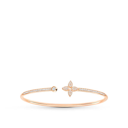 LV IDYLLE PINK GOLD OPEN BRACELET DIAMOND PAVED