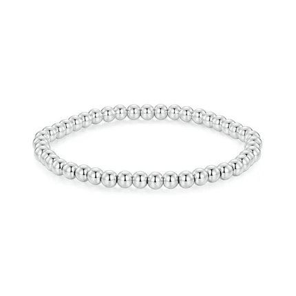 Bead Ball Bracelet Stretchable Elastic White Gold