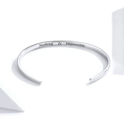 Engrave Courage Bangle "Nothing is impossible" Fashion