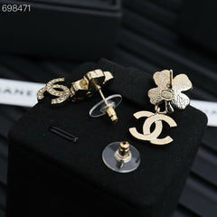 PENDANT EARRINGS CC 25P IN GOLD AND CRYSTAL