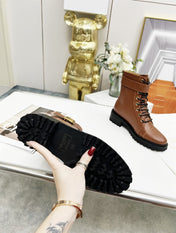 BALMAIN 26S BOOTS IN BROWN CALFSKIN