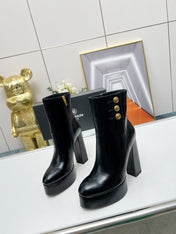 BALMAIN 26S BOOTS 135 MM IN BLACK CALFSKIN