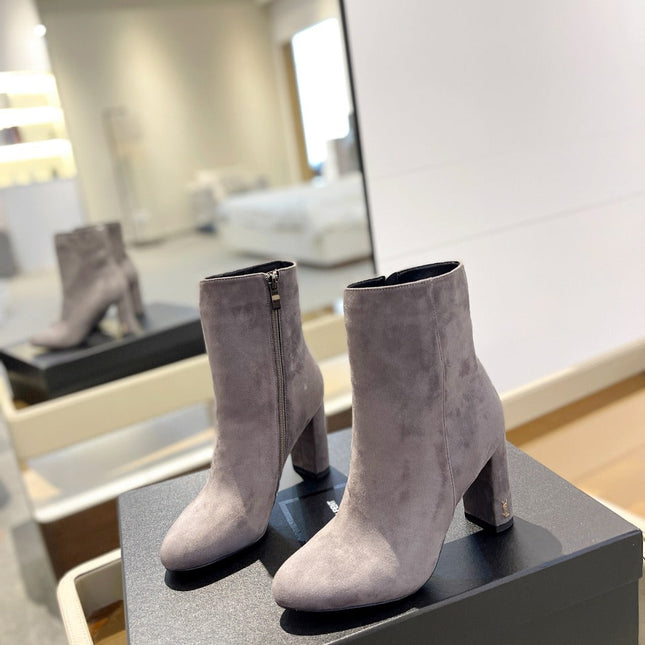 SL HONORÉ BOOTIES GRAY SUEDE