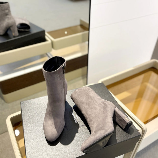 SL HONORÉ BOOTIES GRAY SUEDE