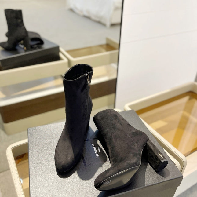 SL HONORÉ BOOTIES BLACK SUEDE