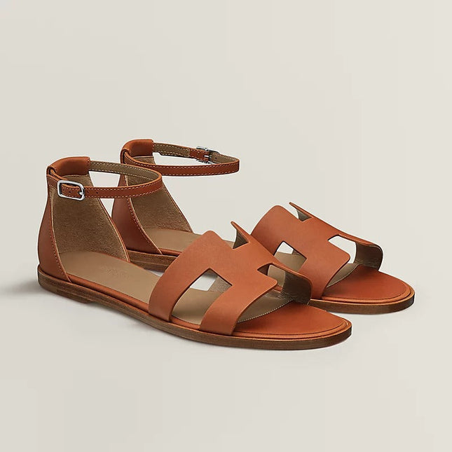 SANTORINI SANDAL CARAMEL CALFSKIN