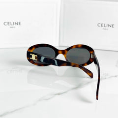 Celine Triomphe Oval Sunglasses Brown