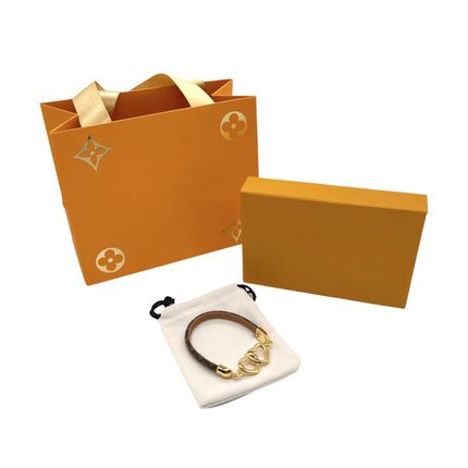 LV DOUBLE LOVE LEATHER GOLD BRACELET