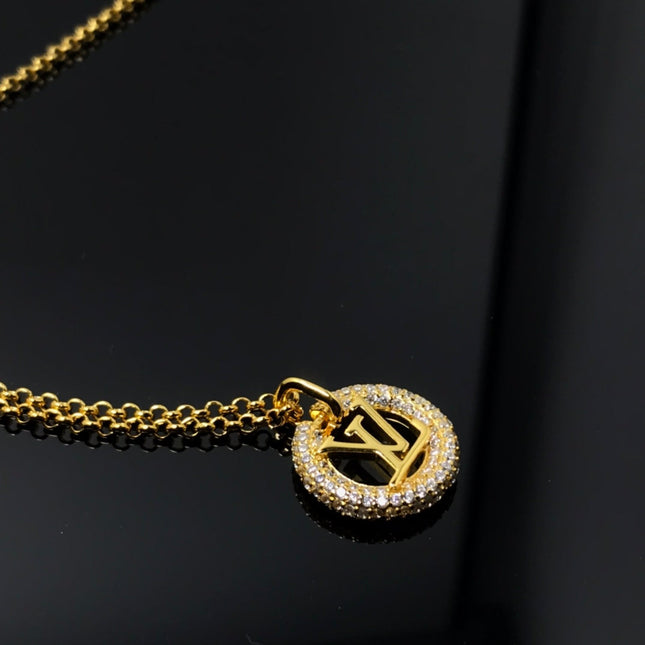 LV BY NIGHT DIAMOND PAVED GOLD NECKLACE