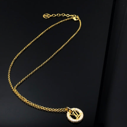 LV BY NIGHT DIAMOND PAVED GOLD NECKLACE