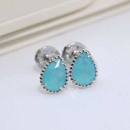 BOHEME TURQUOISE SILVER STUD EARRINGS