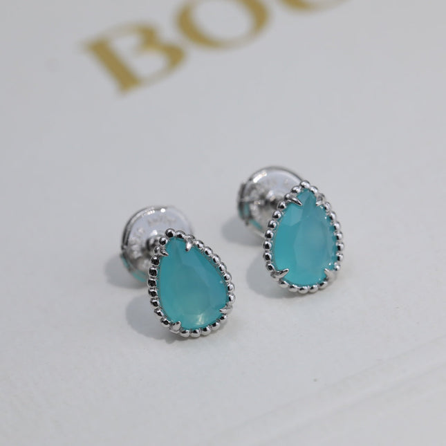 BOHEME TURQUOISE SILVER STUD EARRINGS