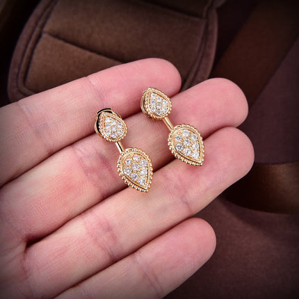 SERPENT BOHEME PINK GOLD DIAMONDS C SHAPE EARRINGS