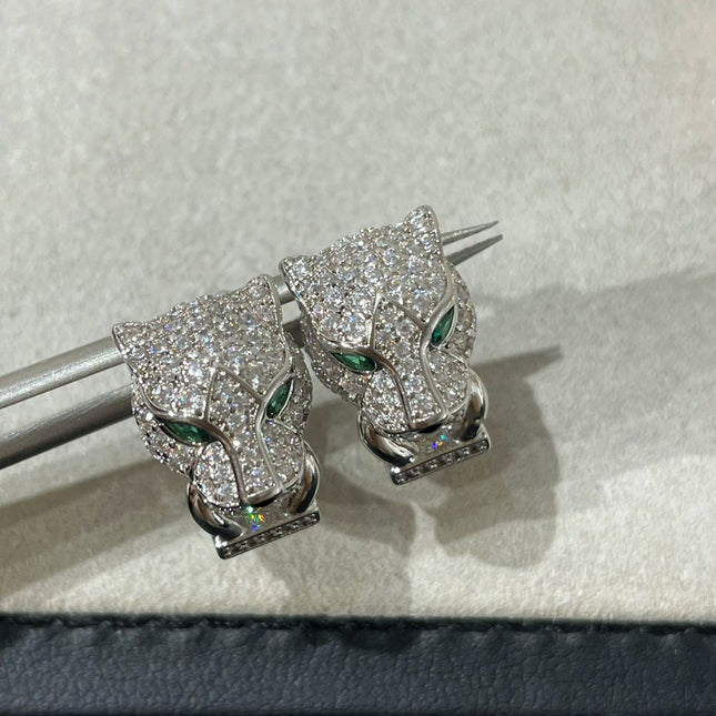 PANTHERE DIAMOND STUD EARRINGS