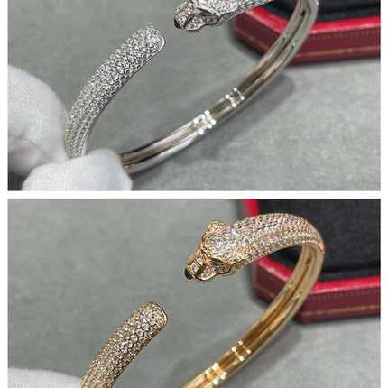 PANTHERE FULL DIAMOND OPEN BRACELET