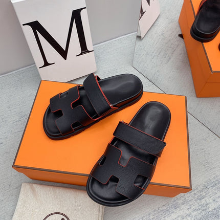 Chypre Sandal Black with red trim