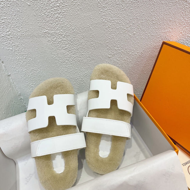 Chypre Sandal White shearling insole White goatskin lining