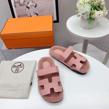 Chypre Sandal Pink shearling insole Pink goatskin lining