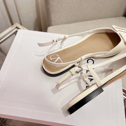 Vlogo Signature Slingback Light Ivory Calfskin