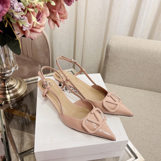 Vlogo Signature Slingback Rose Cannelle Calfskin