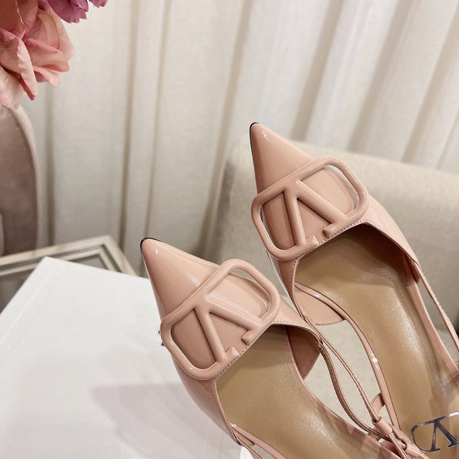 Vlogo Signature Slingback Rose Cannelle Calfskin