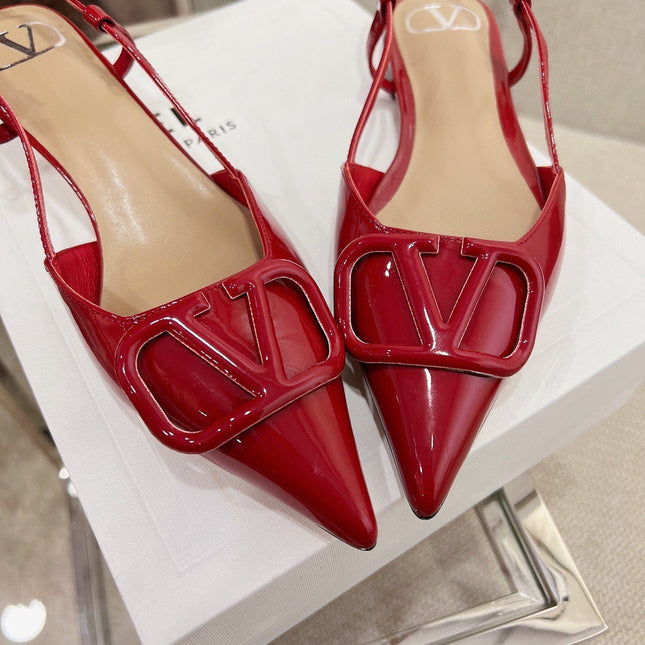 Vlogo Signature Slingback Red Calfskin