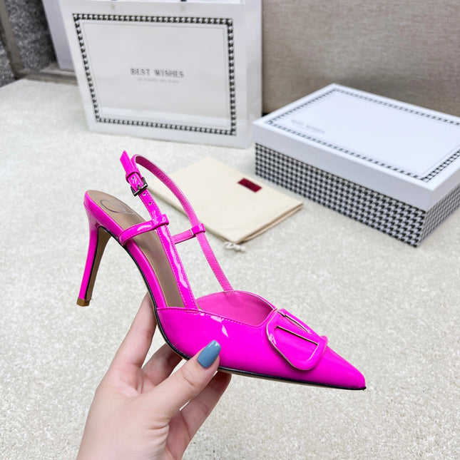 Vlogo Signature Slingback Pink Calfskin