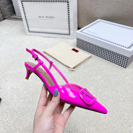 Vlogo Signature Slingback Pink Calfskin