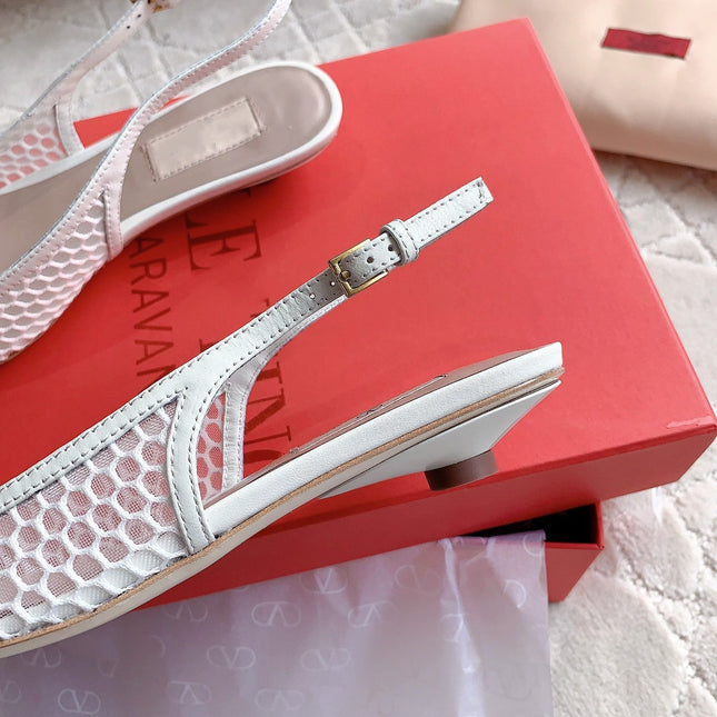 Vlogo Slingback Ballerina White Mesh