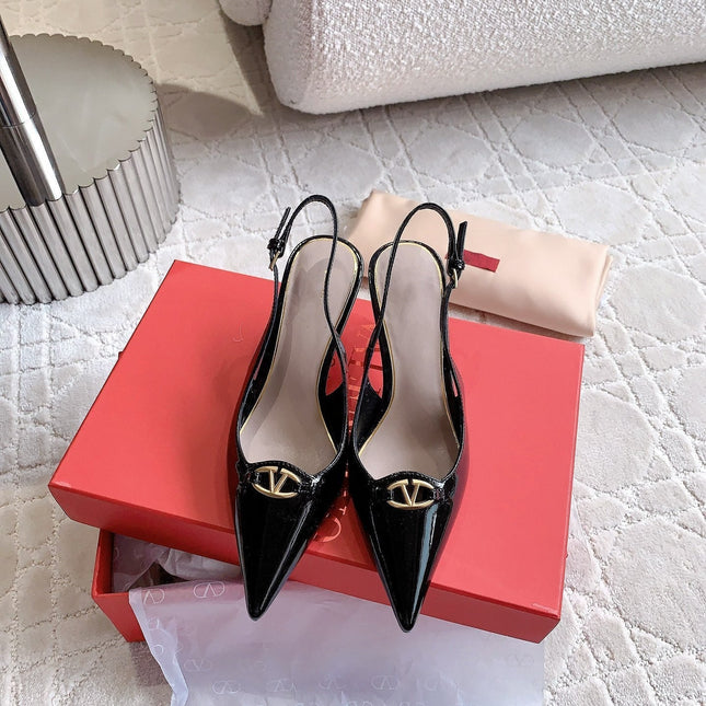 Vlogo Slingback Pump 65MM Shiny Black