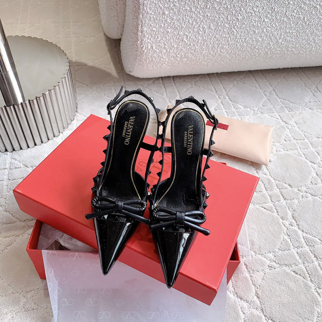 Rockstud High-heels Slingback 10cm Black