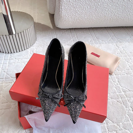 High-heels Pump Crystals 10cm Black With Crystals