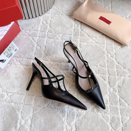 2 Rockstud Slingback 90mm Matte Black