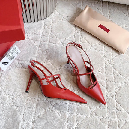 2 Rockstud Slingback 90mm Matte Red