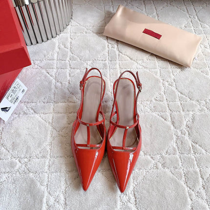 2 Rockstud Slingback 65mm Shiny Red