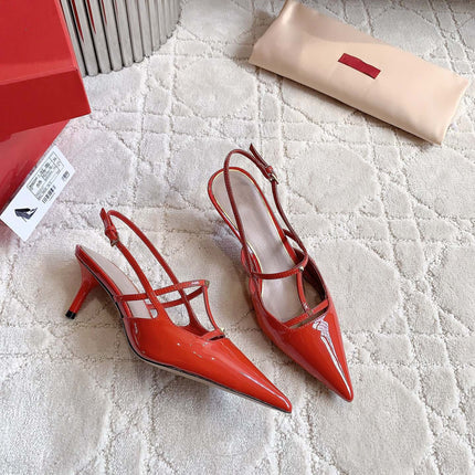 2 Rockstud Slingback 65mm Shiny Red