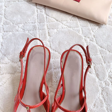 2 Rockstud Slingback 65mm Shiny Red