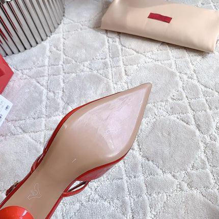 2 Rockstud Slingback 65mm Shiny Red