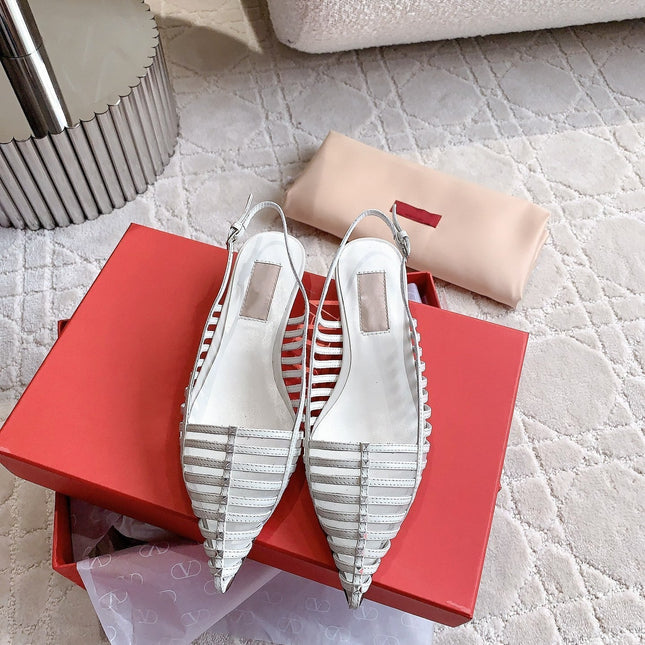 Mesh Slingback Ballerina White