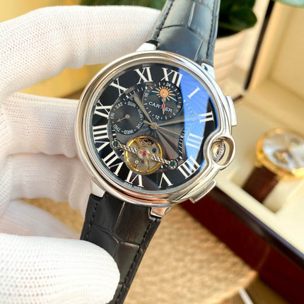 BALLON BLEU MOON DAY TOURBILLON LEATHER STRAP